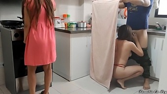Cheating On My Wife With A Hot Latina Teen In The Kitchen