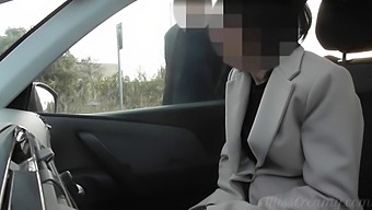 Public Sex With A French Wife In A Car Park And Masturbating With A Stranger