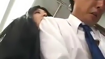 Asian Babe Gives A Public Handjob In Bus