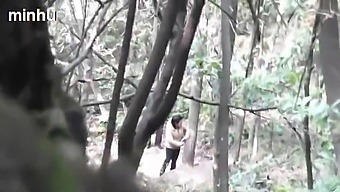 Japanese Older Man And His Wife Have Passionate Sex In The Woods