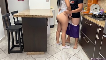 Amazing Stepmom'S Big Ass And Sexy Cooking Session: Taking Advantage Of Her Alone Time