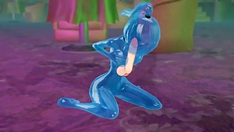 Attractive 3d Animation Of A Woman In A Slime-Themed Game