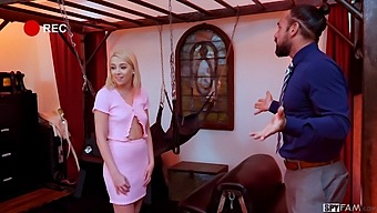 Blonde Stepdaughter Surprises Stepdad With A Wild Dungeon Sex Session