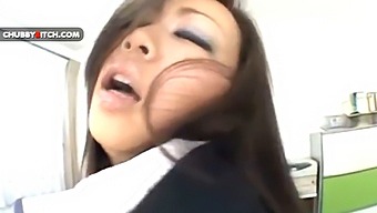 Japanese Office Worker With A Curvy Backside Rides Face To Face