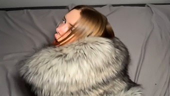 Russian Amateur Meets Blonde Babe In Fur Coat For Pov Sex