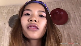 A Thai Teen With Braces Gets A Messy Finish From A Customer