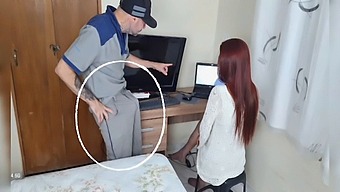 Housewife'S Computer Repairman Provides Unexpected Pleasure In The Living Room