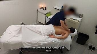Emma Returns For A Steamy Massage Session With Her Therapist, Flaunting Her Voluptuous Curves And Ample Assets!