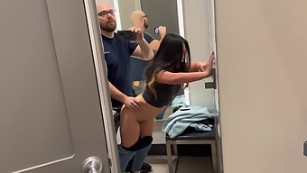 Steamy Rendezvous With An Asian Cutie In A Dressing Room Of A Retail Store