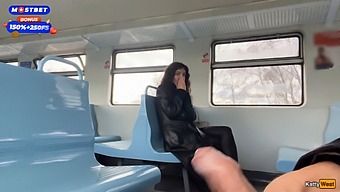 A Man Who Is A Stranger Assists Me In Reaching An Orgasm On A Public Train And Then Walks Around The Train Wagons With Semen On His Face.